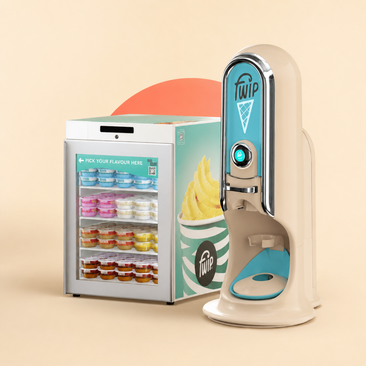 FWIP Eismaschine und Kühlschrank für Kapseln – Gelato-Station mieten Heidenheim