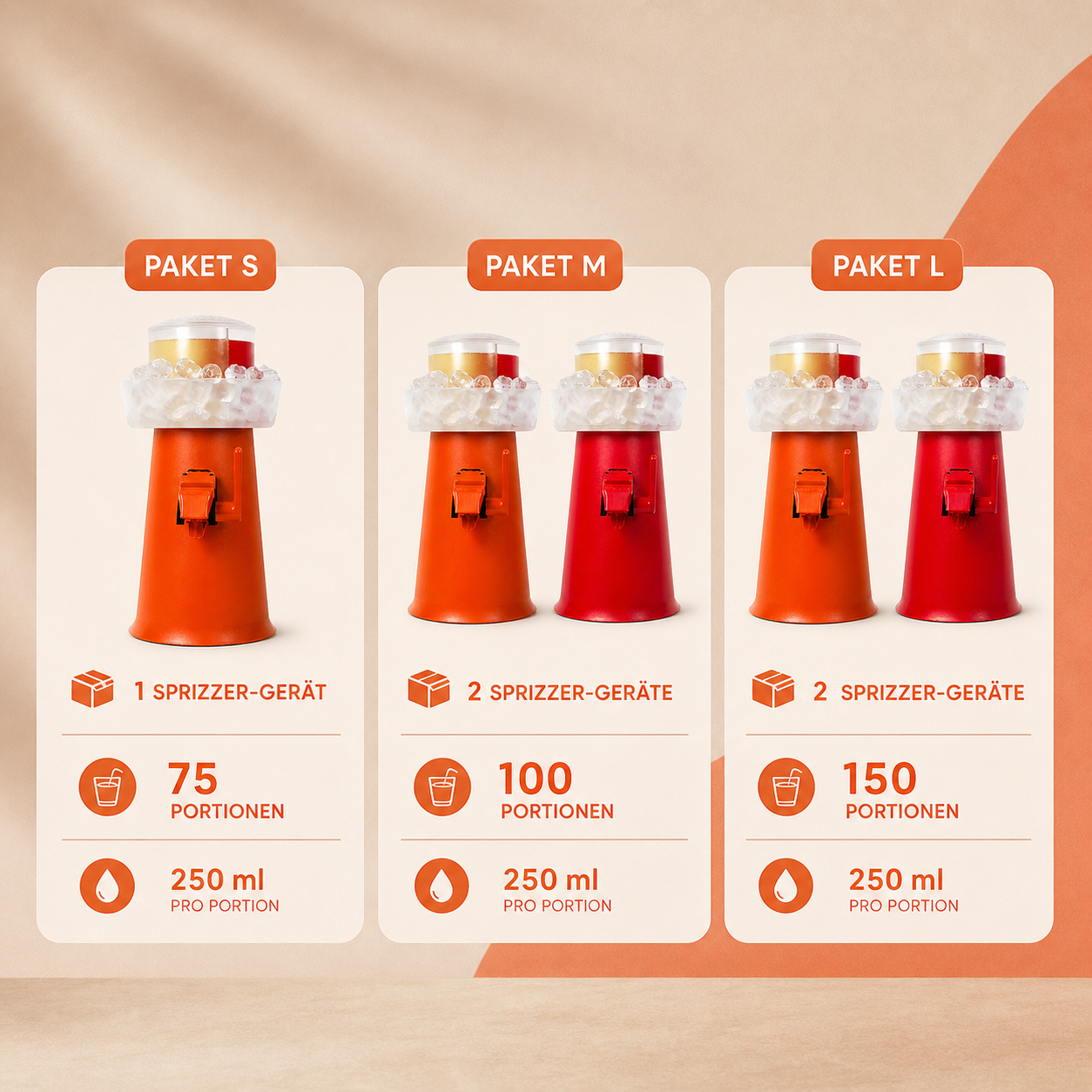 Spritzer-Bar Pakete S, M und L im Vergleich – mieten für Hochzeit & Firmenfeier Heidenheim